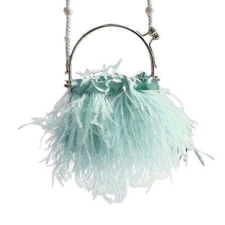 Kvinners Aften Clutch Bag Struts Fjær Kjede Skulder Veske Fest Bryllup Pung