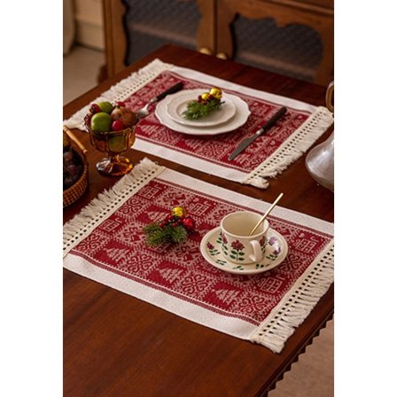 Julröd bordslöpare vattentät dekoration TV-bänk överdrag tyg soffbord lång duk