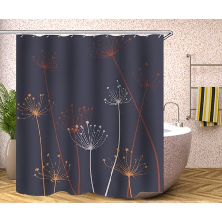 Antimögel duschdraperi, original duschdraperi, maskintvättbar och vattentät, 180*180Maskros