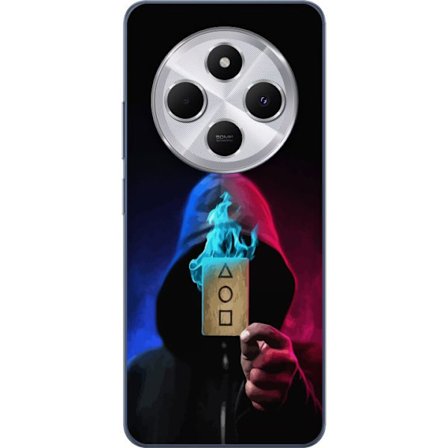 Kompatibel Mobilcover til Xiaomi Xiaomi Redmi 14C Squid Game Netflix plakat koreansk overlevelsesdrama serie maske hætte kort retro fanart design uds