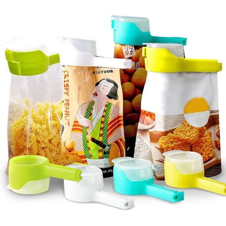 ENIVING Suljinpussin pidikkeet, Ruoan säilytyspidikkeet ruokapusseille, Muovipussin pidikkeet kosteudenkestävään sulkemiseen, Keittiön säilytys ja 