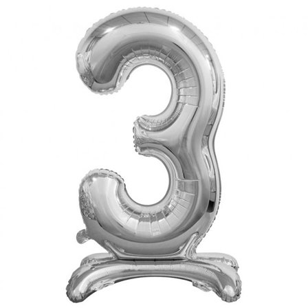 Stående Tallballong Sølv 72 cm "0-9" Tallet 3