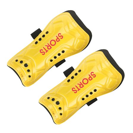 Ett par fotbollsbenskydd för barn, träningsbenskydd, säkerhetsskydd med justerbart band (Gul)