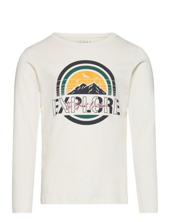 Nkmvictor Ls Top R1 T-shirts Long-sleeved T-shirts Hvit Name It*Betinget Tilbud