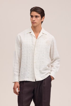 NN.07 Ben Skjorte Herre Hvid Økologisk Bomuldsblanding