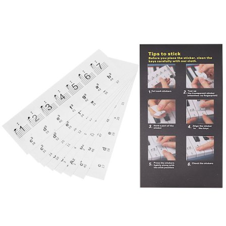 Läpinäkyvät pianotarrat nuoteilla 49/54/61/88 koskettimen näppäimistötarrat lapsille aloittelijoille