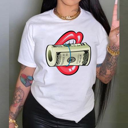 Kortärmad T-shirt För Damer Med Rund Hals