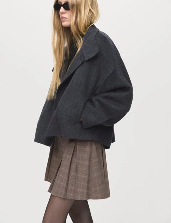 Mango Pleated Mini-Skirt - Brown - 42