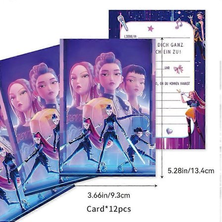 Hot K-Pop Demon Hunters Tema Rumi Zoey Mira Figurer Invitationskort Mini Hilsen Enkeltsidet Type Event Fødselsdagsfest Gave[D]