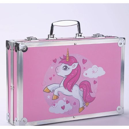 Kunstnersæt med taske Enhjørning - 145 dele - Tusser & maling