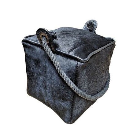 Ovenpysäytin, Nahka Musta, 15x15x15 cm