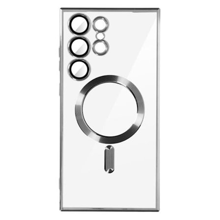 MagSafe Taske Kompatibel med Samsung S23 Ultra Silver Magsafe Taske