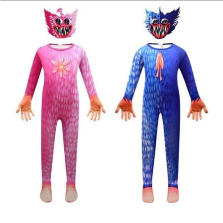 valmue Playtime Huggy Wuggy Cosplay Barnefest Kostyme Antrekk Blå 110cm