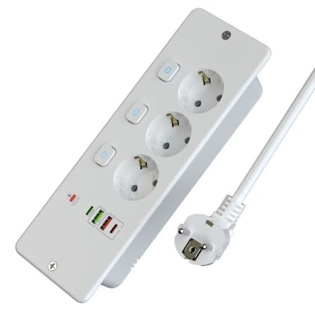 Infälld kontakt, inbyggd grenuttag, infälld kontakt för skrivbord, 2-meterskabel