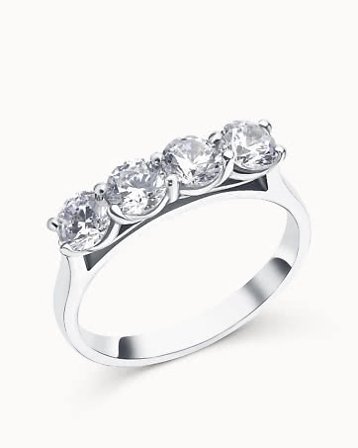 Bague multi-pierres Elin 950 platine 0,5 carat - Bagues de fiançailles et bagues Alliances de Vanbrun