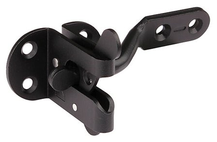 PN-BESLAG PORTLÅS FOR HAGEPORT FINSTRUKTUR SVART MED RUSTFRI A4 NAGEL