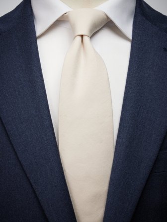 John Henric Men's Light Beige Tie Cotton Size 7,5