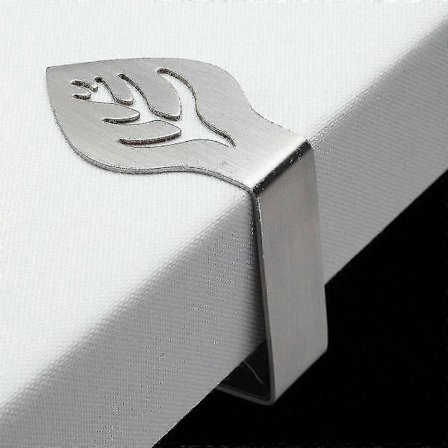 Borddukholder i rustfritt stål, bladform, klemme for hjemmet, 1 stk (LGL)