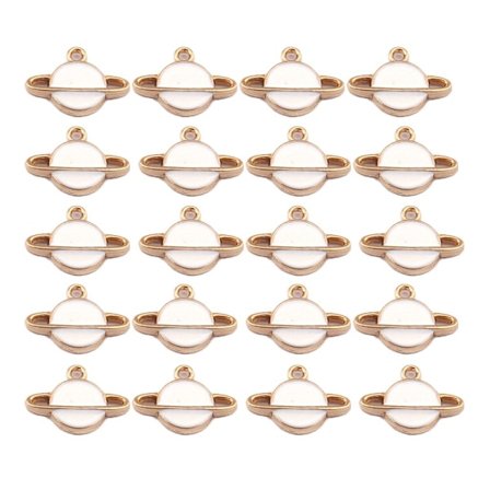 20st Planet Shape Charms Hängen white