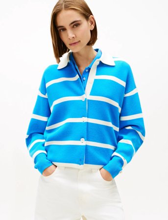 Tommy Hilfiger Mdrn Rugby Df Ovs Bd Ls Swt - Blue - M