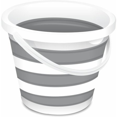 Hopfällbar hink 10L | Stor hopfällbar hink, bärbar vattenhink för fiske, camping, tvätt, strand - 10 liter (grå)