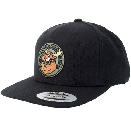 Berzerk - Jacked Moose Olive Round Patch Black Snapback Snapback Black Cap - @ Hatstore