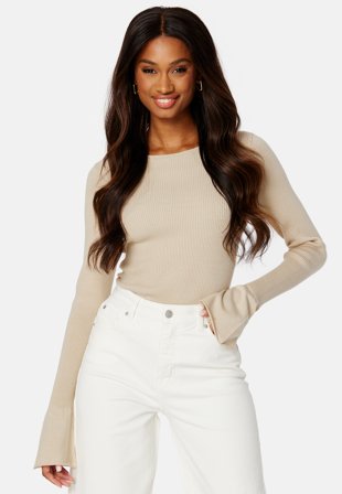 BUBBLEROOM Sabine knitted top Light beige Klær