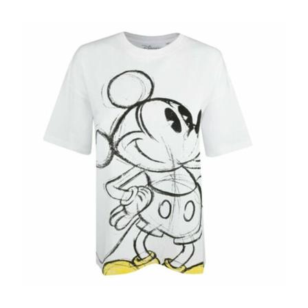 Disney Mickey Mouse Skor Dam/dam Slouch T-shirt S Vit/