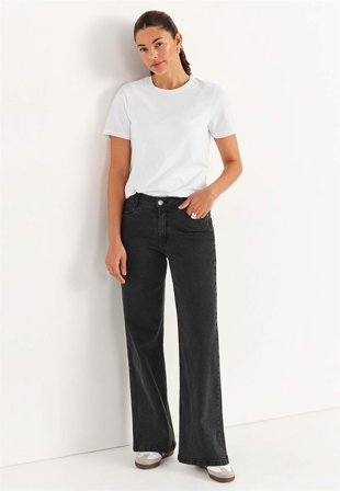 Cellbes of Sweden - Brede jeans med høj talje Renata i grå / denim til damer i størrelse 54