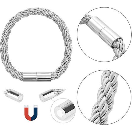 Manfore Magnetiske Gardinbindere, Magnetiske Gardinbindere/Gardinklips/Gardinklips til Boligindretning 2 Stykker (Grå) Hy