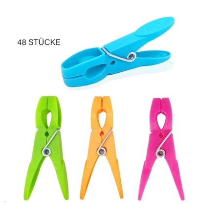 Tøjklemmer, 48 plastik tøjklemmer, tøjklemmer med stærkt greb