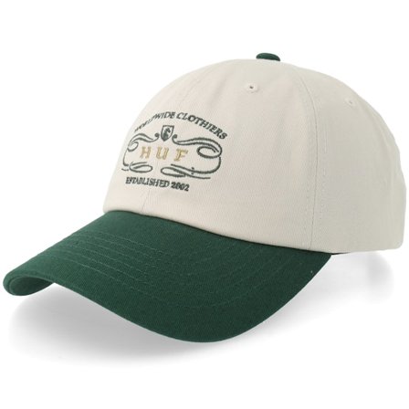 HUF - Beige Unconstructed Cap - Worldwide Clothiers 6 Panel Cv Hat Forest Green/Stone Dad Cap @ Hatstore