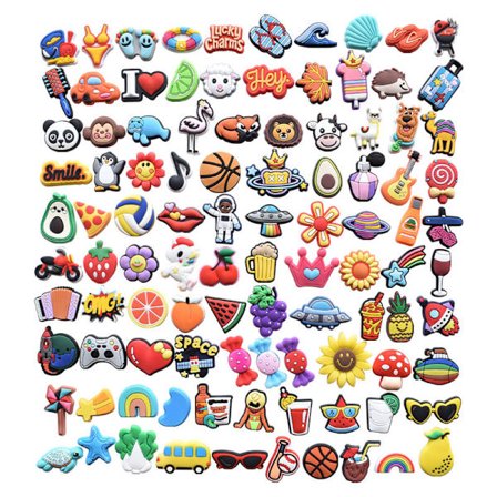 100 stk. hovcharms forskellige mønstre tilfældige PVC-tilbehør til