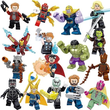 16 stk. Superhelte Figursæt Børnelegetøj Avengers Infinity War Minifigurer