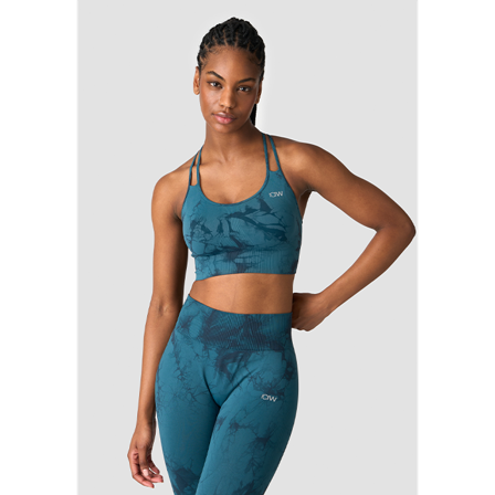 ICANIWILL Define Seamless Tie Dye Sport-BH Blågrønn