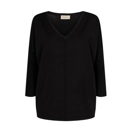 Freequent, V-neck Knitwear Zwart, Dames, Maat:M,Polyamide