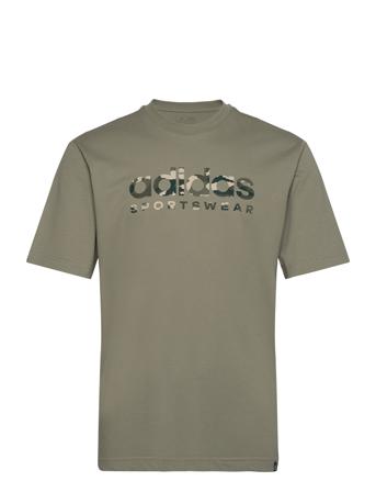 Camo Linear Graphic Tee Sport Men Men Sports Clothes Sport Tops Sport T-Skjorte Khaki Green Adidas Sportswear