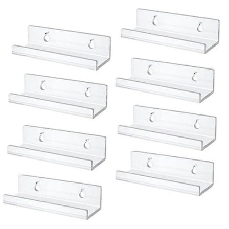 Klar Vinylplade Hylde Vægmontering 8 Pak, Akryl Album Pladeholder Display, Vinylplade Hylde St