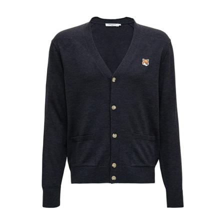 Maison Kitsuné Cardigan with front Patch Grå, Herre Cardigans