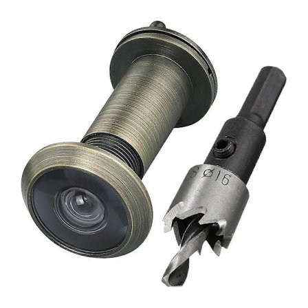 220-graders solide messing kikkehull for dør med 16 mm bor, 1,6 cm dørkikkert med privat bronse