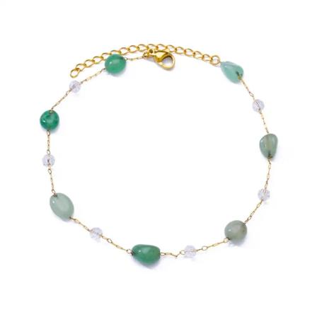 Zirkon Lotus Vristlänkar För Kvinnor Rostfritt Stål Guld Färg Blomma Lotus Anklet Armband Fotkedja Julfest Smycken Present HJ364G-1