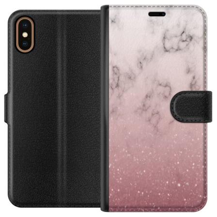 Apple iPhone X Tegnebogsetui Blødt Pink Marmor