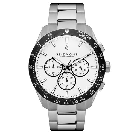 Lounet | Hodinky s chronografom z nehrdzavejúcej ocele v bielej a striebornej farbe pre mužov - Náramkové hodinky