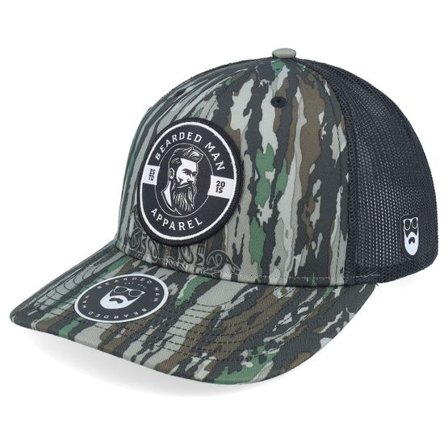 Bearded Man - Camo trucker Keps - Logo 25 112p Realtree Original/Black Trucker @ Hatstore