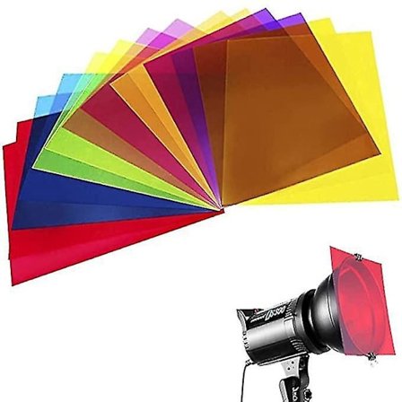 14pk Farvede Overlays Gennemsigtighed Lysfilterark