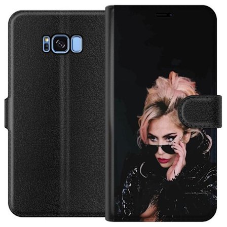 Kompatibelt Lommeboketui til Samsung Galaxy S8 Lady Gaga portrett med solbriller og dramatisk sminke i mørk glamorøs stil