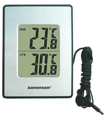 AANONSEN TERMOMETER MED LEDNING NORSK TEKST