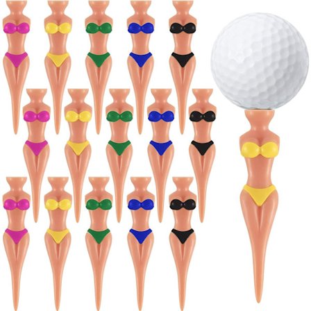 15 stk Morsomme Golf-T-skjorter med Damebikini, 76 mm (3 tommer)