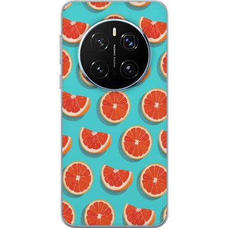 Kompatibelt Mobildeksel til Honor Magic7 Pro Illustrert mønster med gjentatte grapefrukt skiver mot en turkis bakgrunn