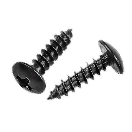 Selvskærende træskruer - Kulstofstålskruer Krydshoved Rundt hoved Svampeformet hoved Sort M5*20mm (100 stk) - jjS